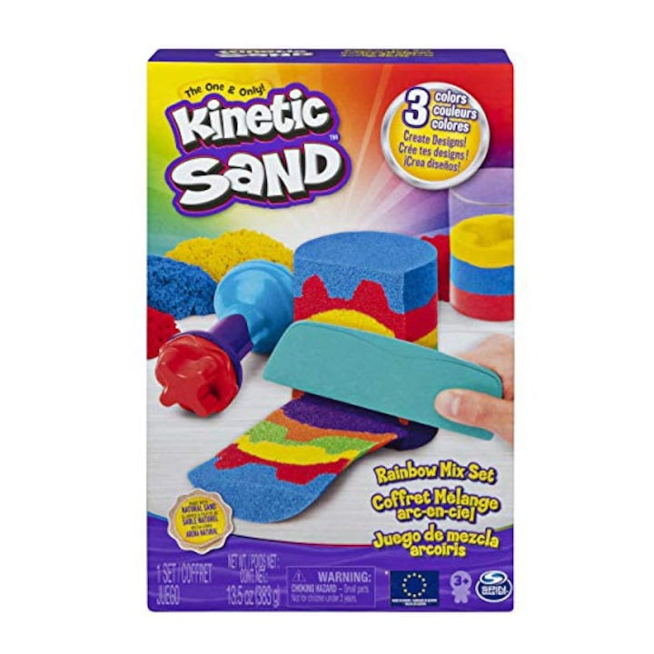 Set Kinetic Sand Curcubeu cu Accesorii - 383g